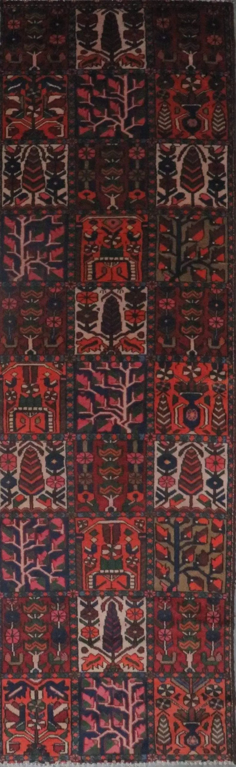 One Of The Kind Hand-Knotted Persian Wool Rug _ Luxurious Vintage Design, 7'9" x 2'3", Artisan Crafted